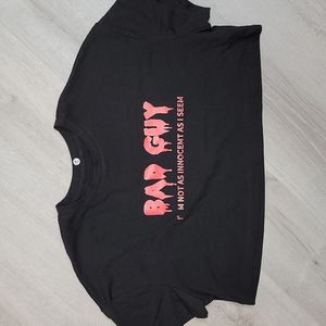 Attention Bad Guy Black Short Sleeved Crop Top [79]
